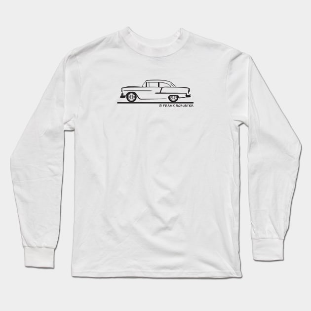 1955 Chevrolet Sedan Two Door 5-10 Long Sleeve T-Shirt by PauHanaDesign